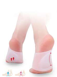 2pcs Arch Support Silicone Bandage Soft Silicone Half Insoles, Wearable For Casual Shoes, Sports Shoes And High Heels - White - View 6