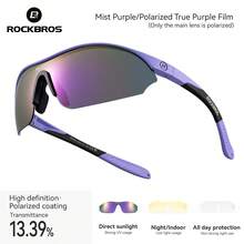 ROCKBROS 1PC Outdoor Sports Cycling Glasses, Fashion Glasses, Set With 3 Interchangeable Lenses, Lightweight High-Strength Polycarbonate Frame, Adjustable Silicone Nose Pads Anti-Slip Temple, For Running, Biking - Multicolor - View 19