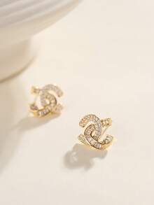 金色耳環，優雅可愛的 18K 鍍金銅耳環，適合日常配戴與派對場合 - 金色 - 查看 4