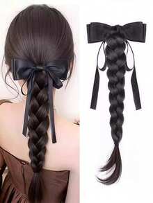 French Bow Braided Ponytail Synthetic Hairpiece Heat Resistant Elegant Hair Accessories For Women Daily Party Wedding Decor, Halloween - Multicolor - View 2