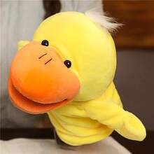 Plush Hand Puppet For Children, Cartoon Character, Interactive Toy For Parents And Children, Small Gift For Family Parties. - Yellow Duck - View 1
