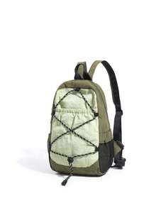 1pc Dual-Color Lightweight Nylon Backpack, Drawstring Elastic Cord Design, Outdoor Hiking Mini Daypack, Unisex - Multicolor - View 8