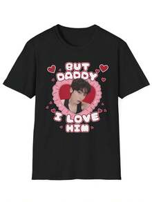 Sunoo Black Sleeveless T-Shirt With The Phrase "But Dad, I Love Him", Enha T-Shirt, Enha Desire Unleash, Enha World Tour 2025 - 黑色 - 查看 1