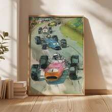 Vintage Racing Posters, Vintage Car Wall Art, Minimalist Line Art Prints, Boys' Bedroom Decor, Racing-Themed Decorative Posters, Frameless - No Frame - View 2