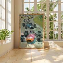 Vintage Racing Posters, Vintage Car Wall Art, Minimalist Line Art Prints, Boys' Bedroom Decor, Racing-Themed Decorative Posters, Frameless - No Frame - View 4