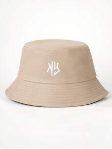 1 pieza Sombrero de cubo bordado NY unisex, protección solar, transpirable, nuevo estilo versátil, adecuado para ocio al aire libre y protección solar - Multicolor - Ver 7