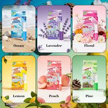 42 Count Fresh Flower Gel Stamp Toilet Cleaner, Air Freshener, Fresh Bathroom Toilet Cleaning Gel Stamp, Helps Keep Toilet Clean, Prevents Scale And Toilet Ring, 6 Fragrance Options, Includes 1 Dispenser And 4 Gels - Ocean - 查看 4