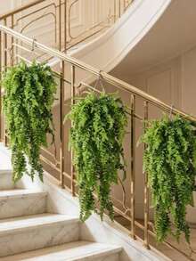 Artificial Greenery, UV-Resistant Artificial Evergreen Vines - Artificial Hanging Fern Plants, Home Decor, Outdoor Decor, Kitchen Supplies, Artificial Plants, Suitable For Indoor And Outdoor Decoration, Gathering Wall Art, Patio Porch Greening, Indoor Greening Decoration, Decorative Leaves, Realistic Leaves - Green - View 9