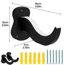 2PCS PU Surfboard Wall Mount Rack Set, Multifunctional Wall Storage Holder For Surfboard Longboard Snowboard Wakeboard, Indoor Outdoor U-Bolt Mount Surfboard Storage Rack - Black - View 4