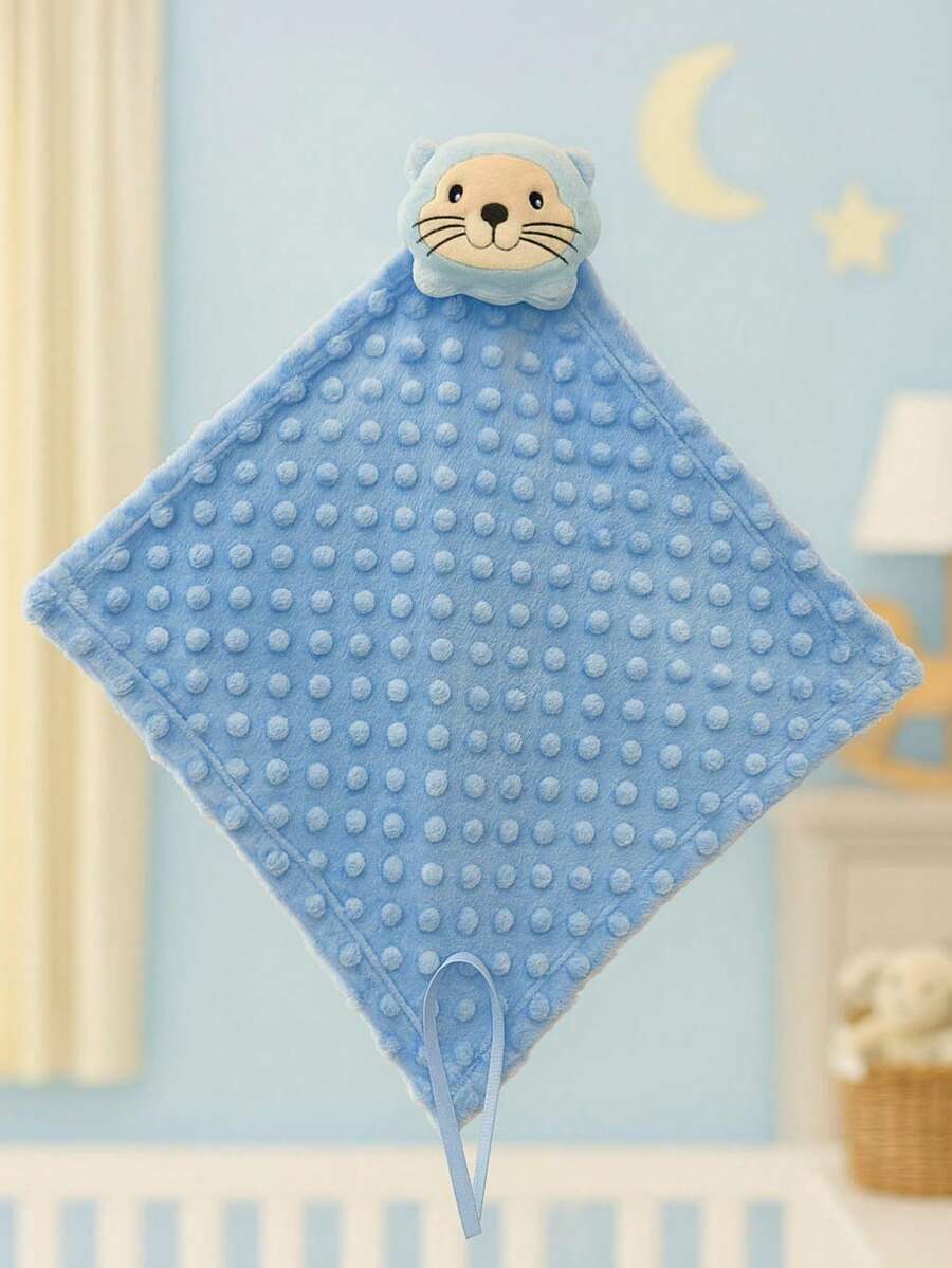 Baby Blanket With Plush Animals For Children And Babies, For Sleeping Or Going For Walks. - 藍獅 - 查看 1