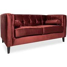 SOCHIC - Sofá Retro de Terciopelo  de 2 plazas, Hecho en México, Color Rojo Vino Tinto - Rosa Salmón - Ver 12