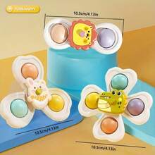 1pc/2pcs Parrot Toys, Parrot Intelligence Chewing Climbing Toys, Parrot Boredom Relief Toys, Suction Cup Bird Entertainment Toys, Parrot Rotating Wheel Toys, Can Be Fixed To Bird Cage Or Attached To Glass, Tile And Other Smooth Surfaces. - A+B - View 2