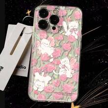 Cat Shockproof Case With Space-Style Shell, Scratch-Resistant And Camera Protection. Cute Animated And Adorable Cartoon Designs,  Kawaii Style. Compatible With IPhone 11-17 Pro Max, X/XS Max, S20-S14 Ultra, Series - Transparency - View 1