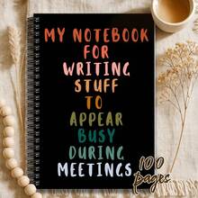 1pc Spiral Notebook, Suitable For Note-Taking, Humorous Notebook Makes You Look Busy In Meetings, Perfect As A Gift For Family And Friends - High School Supplies - Multicolor - View 13
