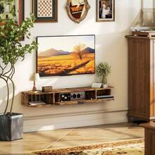 120 Floating TV Unit TVs Up To 50 Inch - Rustic Brown - 1 - View 7