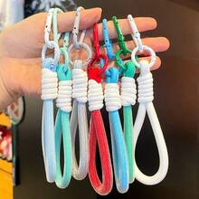 2pcs Nylon Braided Lanyard Key Ring, Colorful Fresh Phone Lanyard, Bag Key Chain Pendant, Practical Phone Chain, Bag Decoration Lanyard Key Ring - Multicolor - View 2