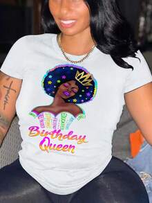Women's Short-Sleeved T-Shirt 2024, Fashion Print, For Cross-Border And Independent Platforms. - 白色 - 查看 1