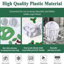 Rose Leaf Clay Plunger Cutters Veined Rose Leaf Cutting Mold Decorating Mold Tools - White - View 5