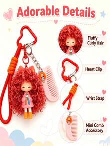 Nai Fu Doll Pendant Cartoon Fluffy Girl Keychain Pendant Women's Bag Charm Small Gift Key Ring Car Key Decoration Pendant Accessory - Multicolor - View 6