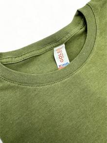 Shendy Vendy Kids T-Shirt For Boys, 100% Cotton, Short Sleeves, Round Neck, Soft And Comfortable. Stylish And Modern Motorsports Design. - 軍綠色 - 查看 3