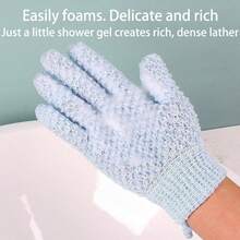 1 Pair Double-Sided Exfoliating Bath Gloves, Suitable For Shower, SPA Care And Body Scrub, Effectively Remove Dead Skin, Suitable For SPA Use, Massage And Exfoliation, Home Bathroom Essential - Multicolor - View 2