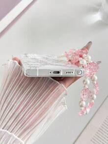 Floral Painted Perforated Transparent Painted Phone Case With Attached Bracelet, Minimalist Fashion Creative Anti-Drop, Compatible With Ip 17/Ip 17pro/Ip 17promax/ IP16/11/16pro/16plus/16promax/16e/15Promax/13/14/12/XS/XR/7G/8P, Compatible With Samsung Galaxy S25/S25PLUS/S25 Ultra/A16/A36/A26/A56/A50/A12/A32/A52/A72/A51/A21S/A13/A14/S24/S24PLUS/S24Ultra/S20/S23/S22/A53/S20FE/S21/Anti-Drop Phone - Multicolor - View 5