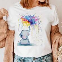 Women's Short Sleeve Creative Geometric Print Round Neck T-Shirt Harajuku Tops - Black - View 6