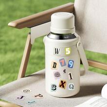 372/744pcs Vintage Letter & Number Vinyl Self-Adhesive Stickers, Suitable For Scrapbooking, Planner, Laptop, Water Bottle, DIY Crafts, Journaling, Retro Scrapbook Stickers, Aesthetic Planner Letter Stickers, Scrapbooking Supplies Set - Multicolor - View 6