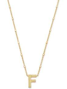 Kendra Scott Collar con colgante de letras A-Z para mujer, joyería de moda, latón chapado en oro de 14 quilates - Letra A - Ver 8