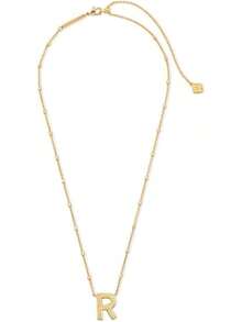 Kendra Scott Collar con colgante de letras A-Z para mujer, joyería de moda, latón chapado en oro de 14 quilates - Letra A - Ver 2