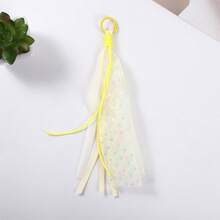 1pc Back To School Daily Macaron Color Sequin Mesh Ribbon Tassel Keychain, Multi-Color Ring Backpack Bag Pendant - Multicolor - View 6