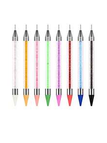 Diamond Painting Tools, Self-Adhesive Rhinestone Pen, Dual-Head Rhinestone/Gem/Crystal Pickup Wax Pen, Nail Art Rhinestone Pen; Suitable For 5D DIY Diamond Painting, Handmade Cross Stitch And Nail Art Decoration; Crystal Bead Handle Design. - Multicolor - View 8