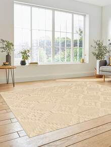 Digital Print Non-Slip Washable Runner Rug/Area Rug, Living Room Rug, Modern Design, Modern, Scandinavian, Bohemian And Classic Style, 100% Polyester, Made In Turkey - Beige - View 6
