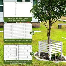 Fence Privacy Screen 12 Pack Garden Fence Panels Plastic Dog Fence Outdoor No Dig Fencing With Stakes Conditioner Trash Can Pool Equipment Enclosure Outside Backyard Patio, White - White - View 4