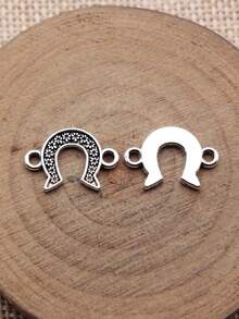 20件 17x12mm 單面花卉馬蹄形連接件，適用於DIY手鍊製作、項鍊製作、珠寶製作、手工藝配件 - 馬蹄鐵連接件 - 查看 9
