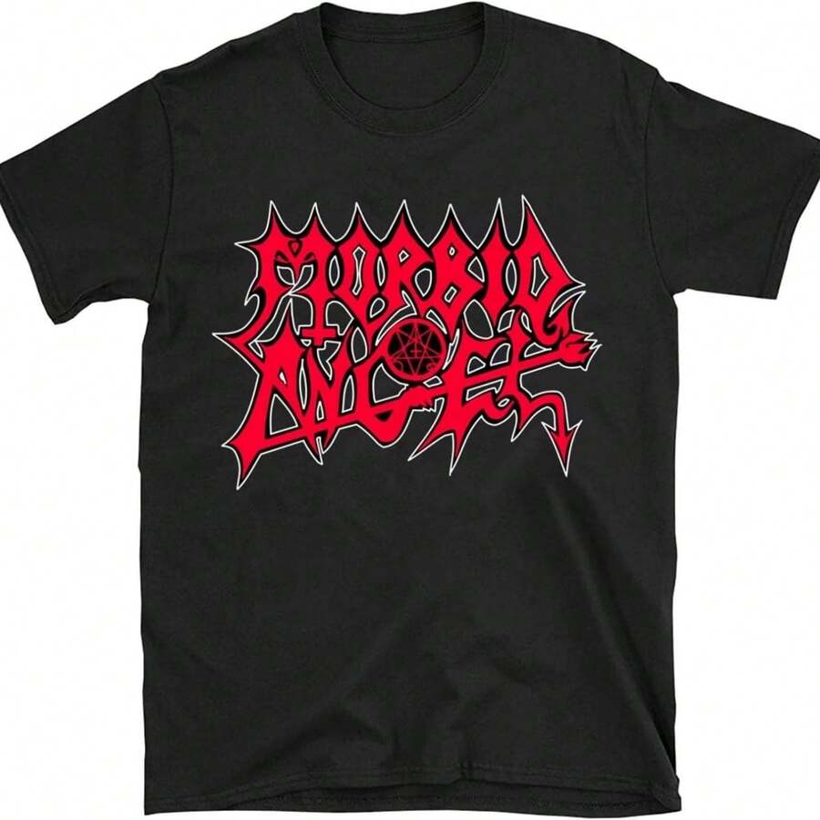 Men's Morbid Angel T Shirt Classic Logo Graphic Printing Shirts Top Black - Black - View 1