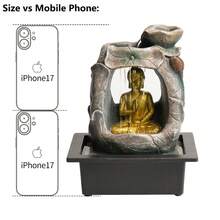 Buddha Statue Waterfall Fountain Ornament, Desktop Decoration, Creative Water Curtain, Flowing Water Wealth Transfer, USB Power Supply, Suitable For Meditation, Suitable For Various Room Types, Cafes, Yoga Studios, Clubs, Study Rooms, Bedrooms, Etc - JZ051 - View 9