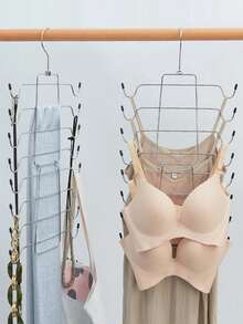 1pc/2pcs Multi-Layer Stainless Steel Folding Drying Rack, 4-Tier/8-Tier Multifunctional Non-Slip Underwear Storage Hanger, Suitable For Drying And Storing Bras, Camisoles, Small Space Storage Solution, Great Holiday Gift - Multicolor - View 8