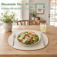 1 buah/4 buah/8 buah Alas Piring Oval Anti Selip Tahan Panas, Cocok Untuk Dapur, Ruang Makan, Pesta Luar Ruangan, Terutama Untuk Perjamuan dan Acara Liburan - Light Grey - View 1