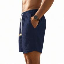 Set Of 3 Premium Linen Shorts For Men - Luxury Beachwear - 彩色 - 查看 6