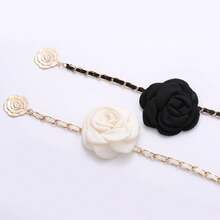 Cadena de Cintura para Mujer para Decorar Suéter, Cinturón Delgado de Metal PU con Flor Grande - Un color - Ver 4