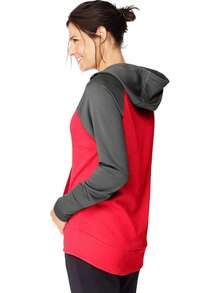 Hanes Sudadera con Capucha de Forro Polar de Rendimiento Deportivo Sudadera con capuchaMujer - Jaspeado (Fresh Berry Solid/Fresh Berry Heather) - Ver 3
