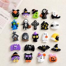 10 piezas de accesorios de resina de monstruos y fantasmas de Halloween mezcla aleatoria para decoración de Halloween, funda de teléfono, clip para el cabello, liga para el cabello, botella de agua, decoración del hogar, decoración del automóvil, decoración creativa, decoración del refrigerador, accesorio para el cabello, decoración de llavero, aretes del 4 de julio, pulsera de cuentas, collar de concha, pin de esmalte - mezcla aleatoria - Víspera de Todos los Santos - Ver 1