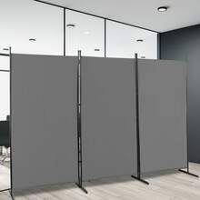 6FT Gray Trifold Foldable Partition Screen, 160g Polyester Cloth With Carbon Steel Frame & Plastic Feet, Privacy Divider For Bedroom Dorm Decor - 1 - View 8