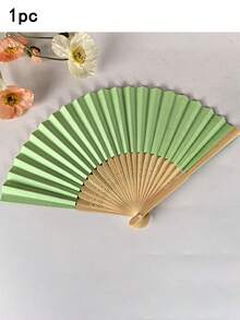 10/5/2pcs Set & 1pc Foldable Paper Hand Fan, Multipurpose Solid Color Folding Fan, Modern Collapsible Fan For Home, Performance Props, Summer - Multicolor - View 16