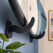 2PCS PU Surfboard Wall Mount Rack Set, Multifunctional Wall Storage Holder For Surfboard Longboard Snowboard Wakeboard, Indoor Outdoor U-Bolt Mount Surfboard Storage Rack - Black - View 2