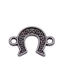 20件 17x12mm 單面花卉馬蹄形連接件，適用於DIY手鍊製作、項鍊製作、珠寶製作、手工藝配件 - 馬蹄鐵連接件 - 查看 6