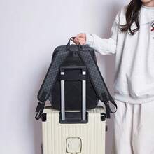 SHILAN Simple Striped Decor Daily Backpack Hardwearing Printed Fabric Top Handle Design Spacious Storage Outdoor Sports Business Travel Shoulder Bag - Black - View 10