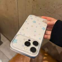 1件 透明白色馬卡龍星星圖案 全覆蓋鏡頭保護 防摔防撞 個性化手機殼 相容 iPhone 16 Pro Max/17/16/15/14 Plus/13/12/11/Air - 彩色 - 查看 4