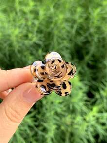 Y2K 黑白波點 3D 玫瑰戒指，附彩色山茶花設計，極簡日常女款戒指，適合約會與情人節 - 彩色 - 查看 13